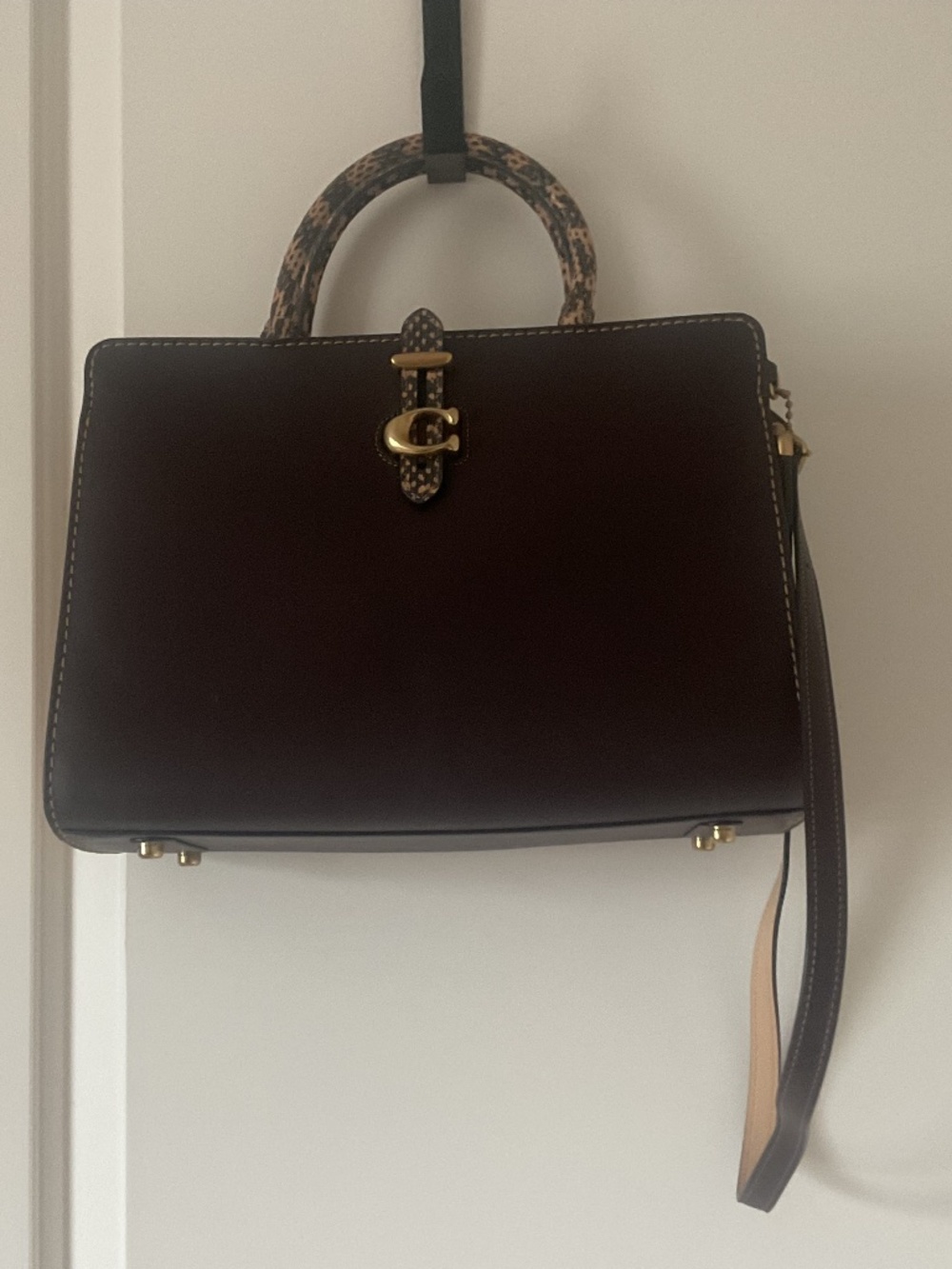 Coach Colorblock 2 Toned  Snakeskin Top Handle Satchel